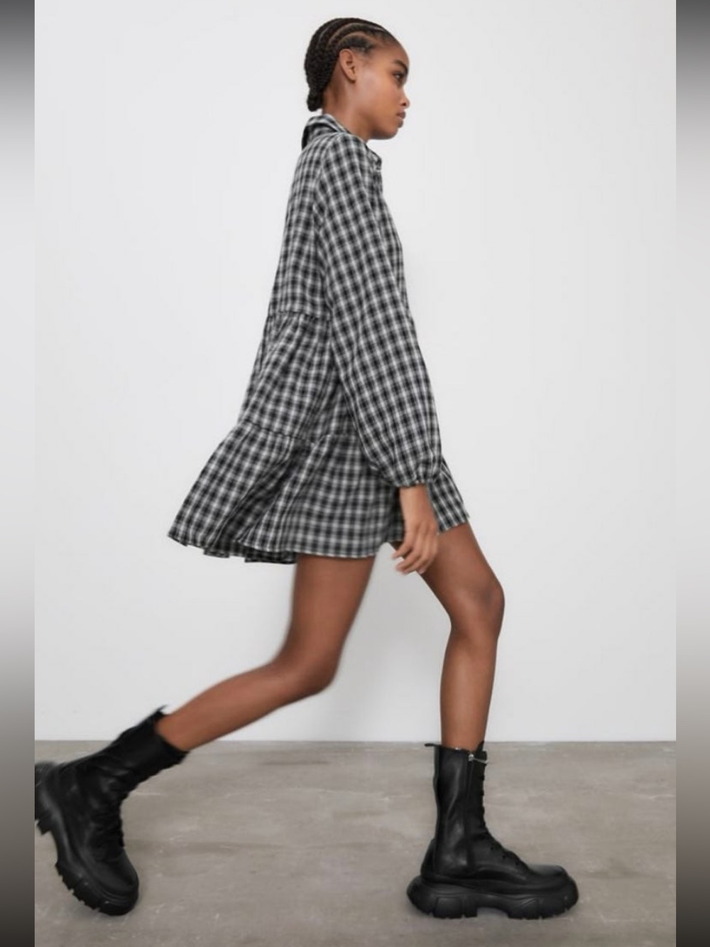 Zara plaid printed dress
